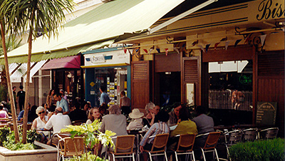Image of people sitting outside at a restaurant